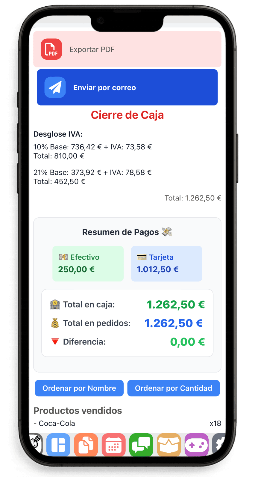 Informe de caja y ventas por zona