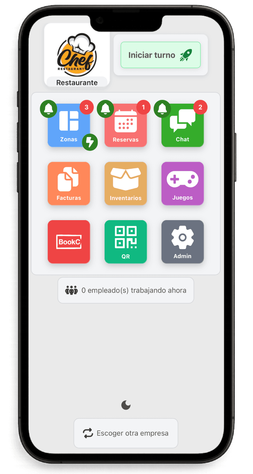 Vista previa de la app en un móvil