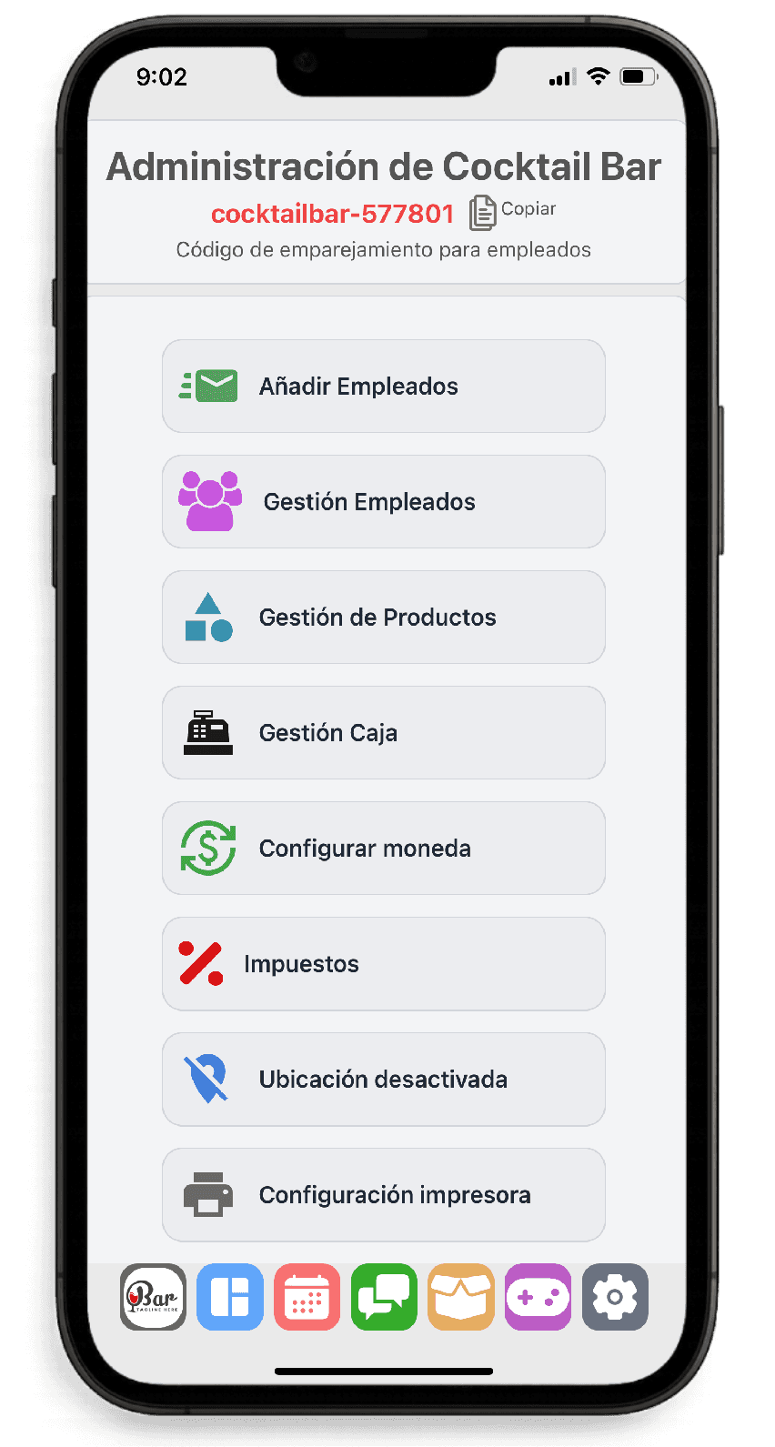 Panel de administración