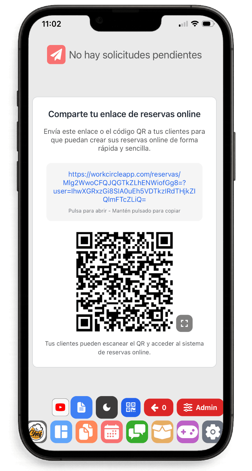Panel de reservas para hostelería