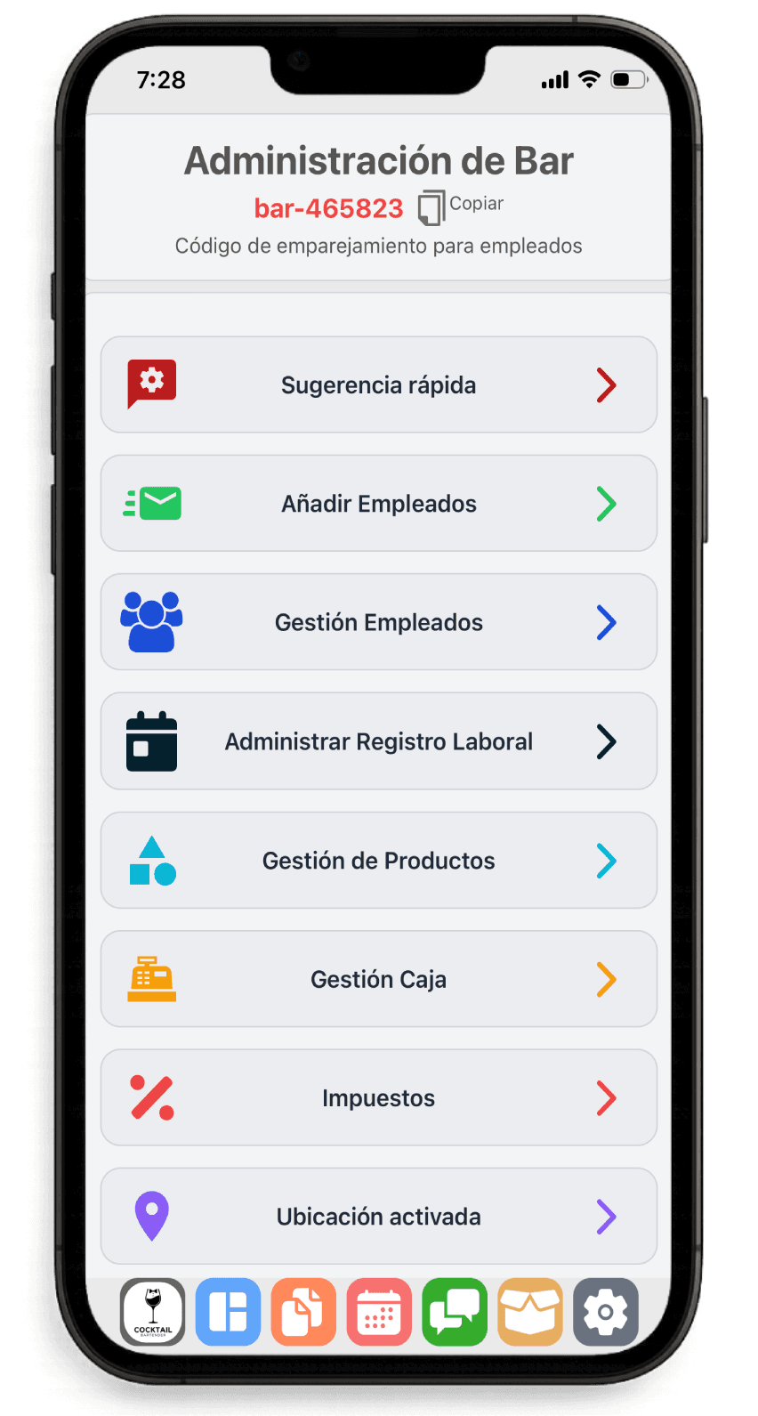 Panel de administración