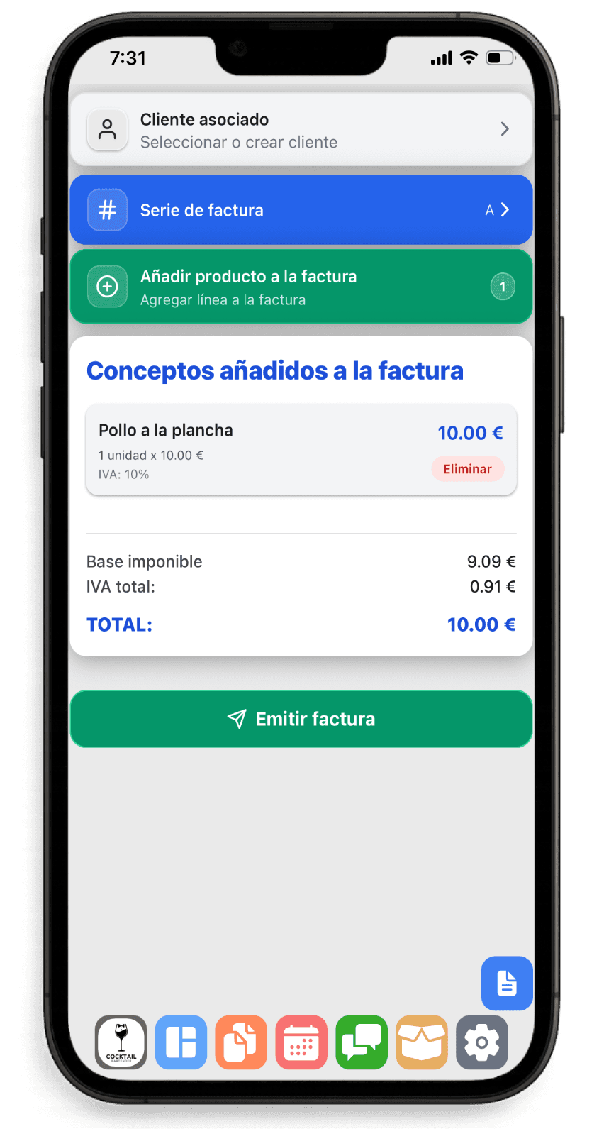 Crear una Factura Verifactu en WorkC